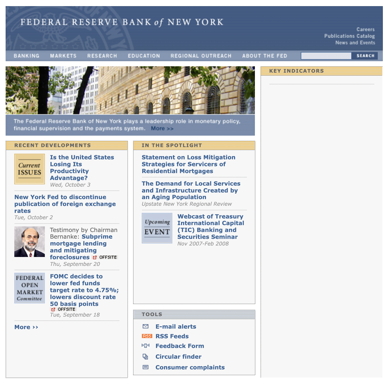 Legacy institutional website before modernization screen grab